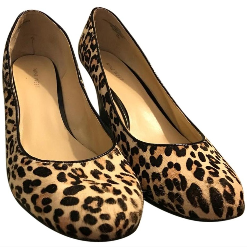 Nine West Leopard Skin Wedge Heels